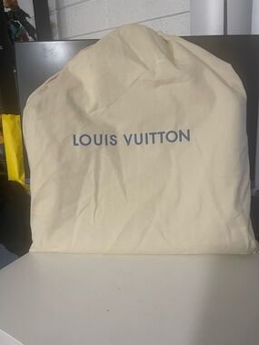 Louis Vuitton Cream Dust Bag with Blue Logo